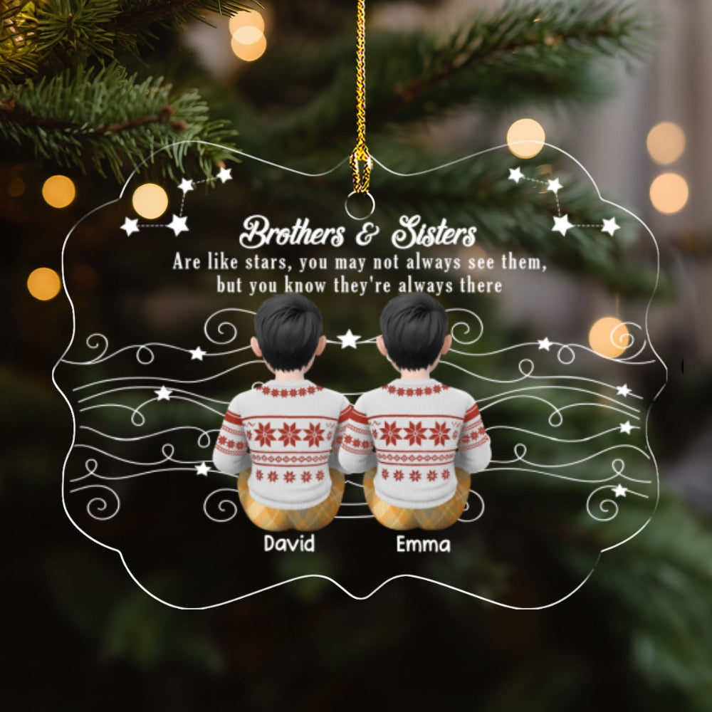Always Linked Beyond The Sky - Personalized Custom Acrylic Ornament