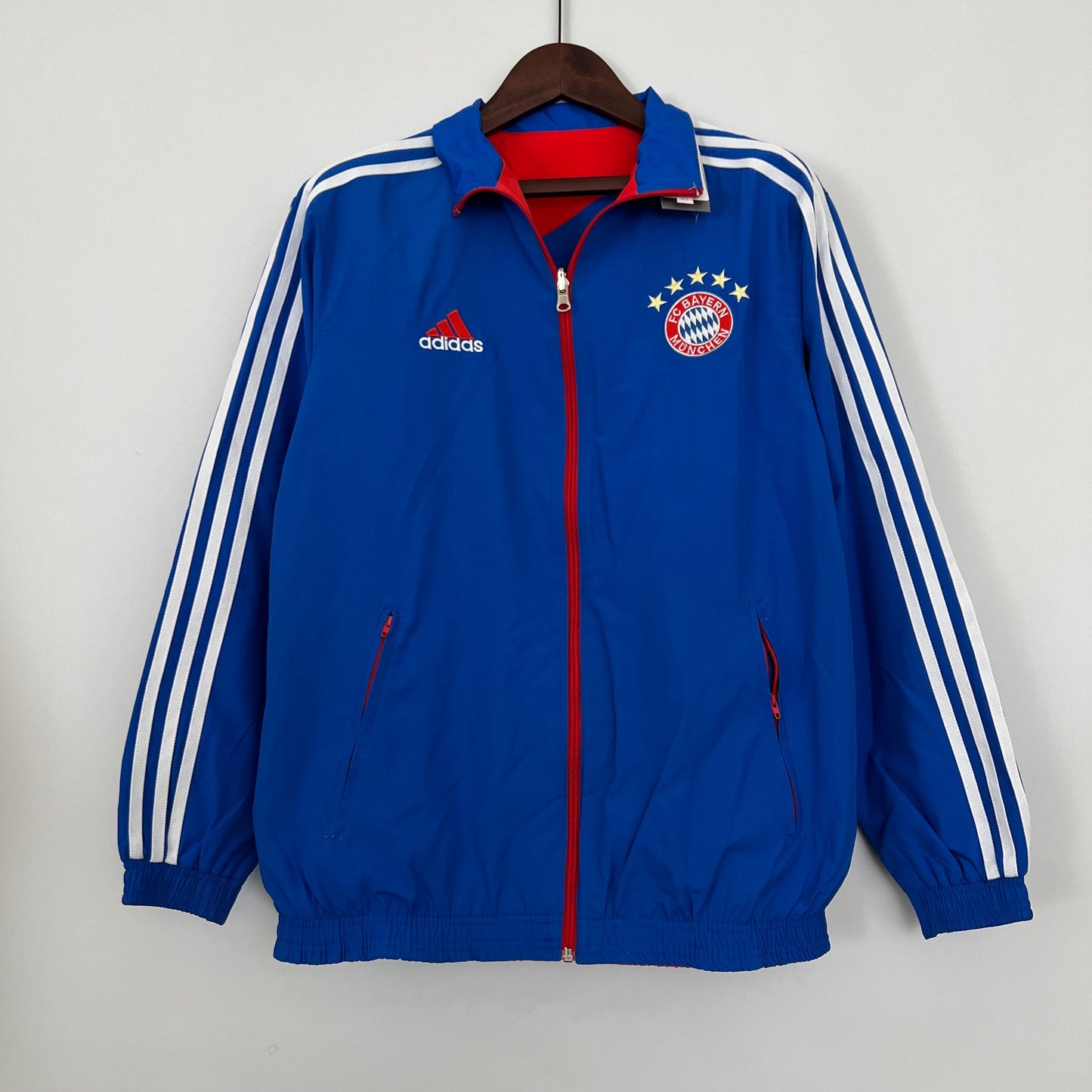 FC Bayern adidas royal blue side with crest and stripes