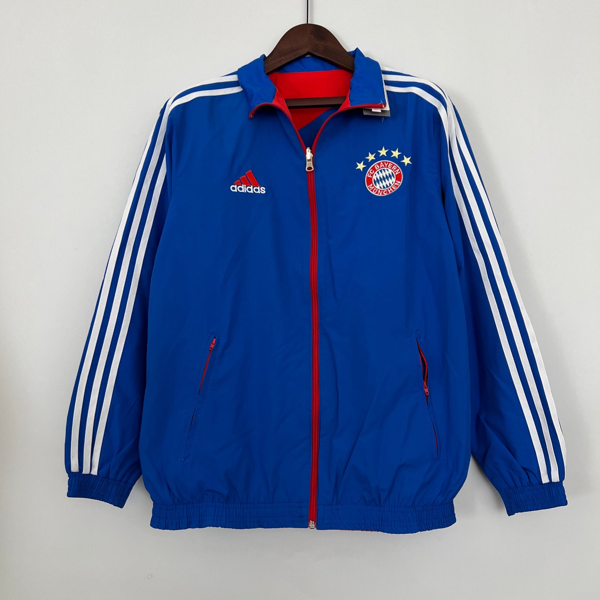 FC Bayern adidas royal blue side with crest and stripes