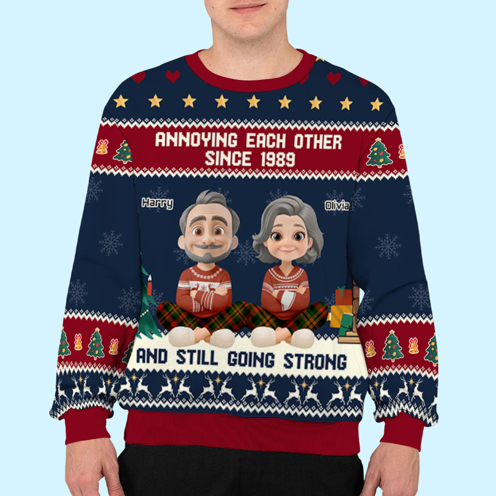 Annoying Each Other Christmas Ver 2 - Personalized Custom All-Over-Print Sweatshirt