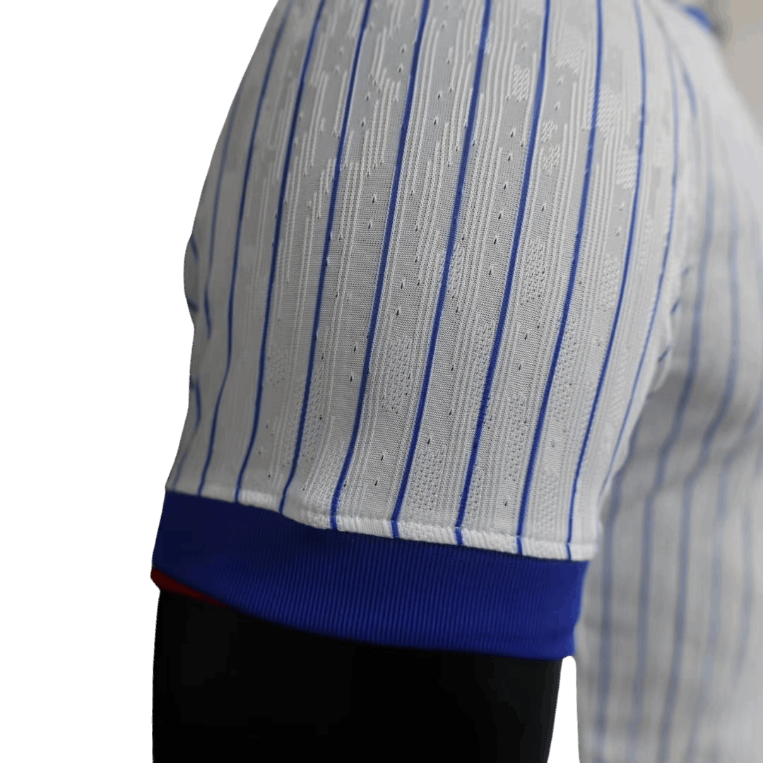 France EURO 2024 Home Kit – Player Version with Red and Blue Sleeve Accents
