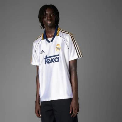 Front view of Real Madrid 1999/2000 home jersey reissue