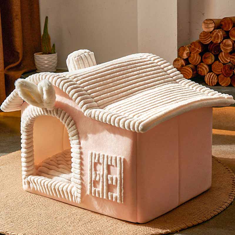 Cat Bed Soft House Style Indoor Enclosure