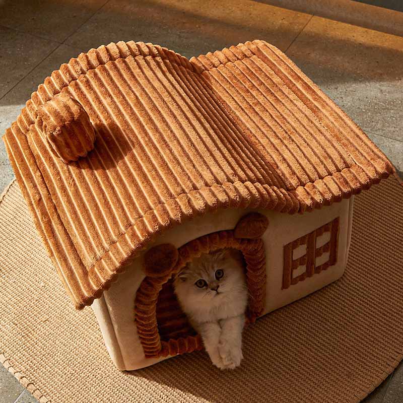 Cat Bed Soft House Style Indoor Enclosure