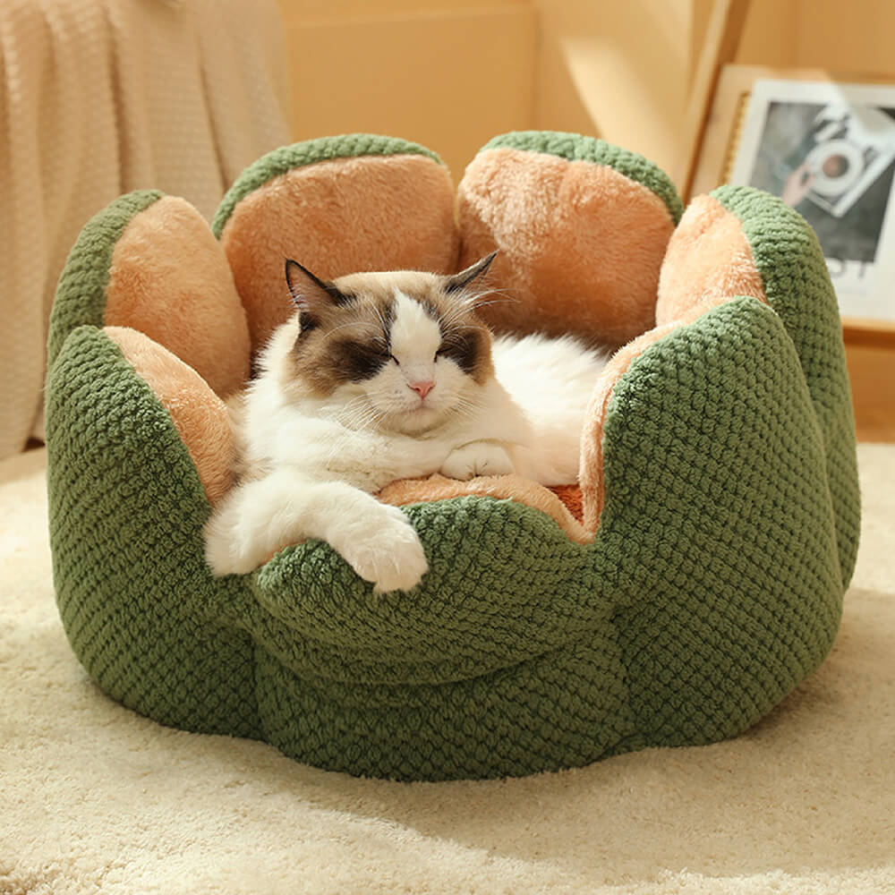 Pet Bed Plush Flower Design for Cats Dogs