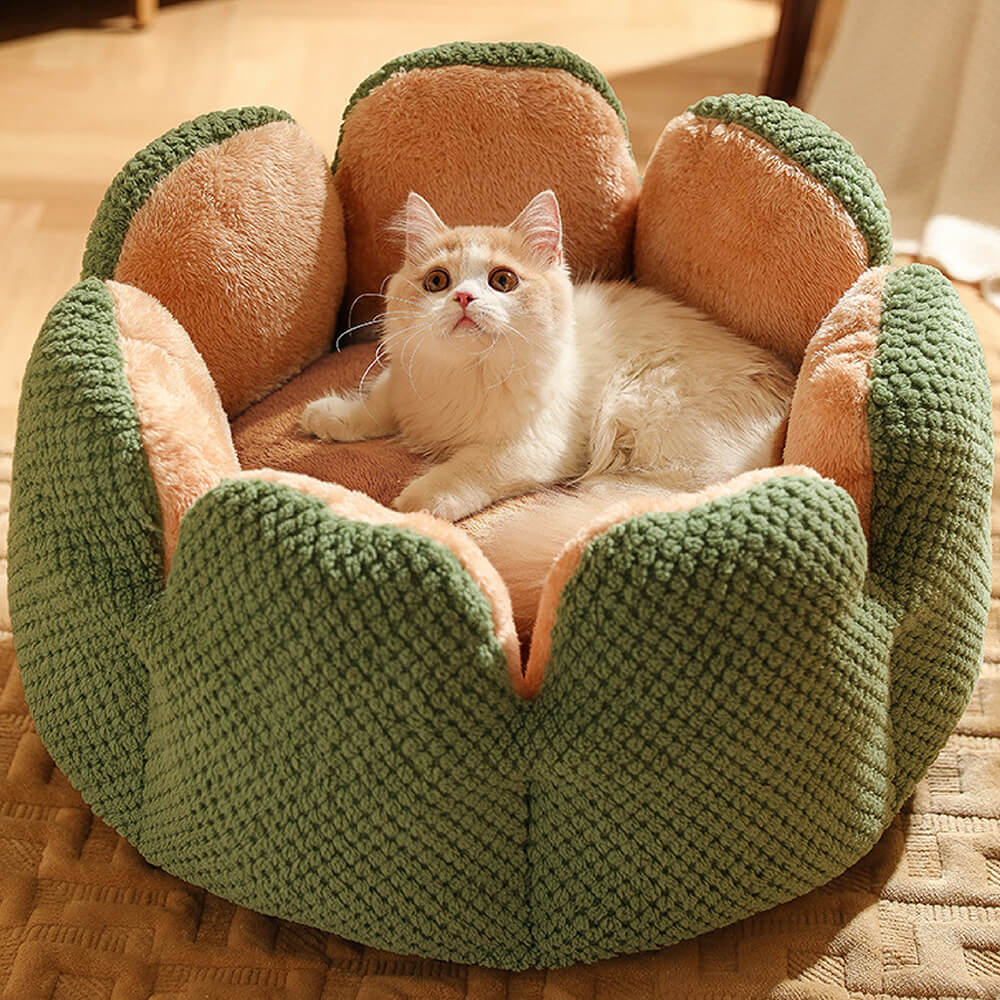 Pet Bed Plush Flower Design for Cats Dogs