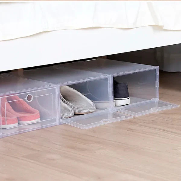 Shoe Storage Boxes Clear Stackable Plastic Organizer