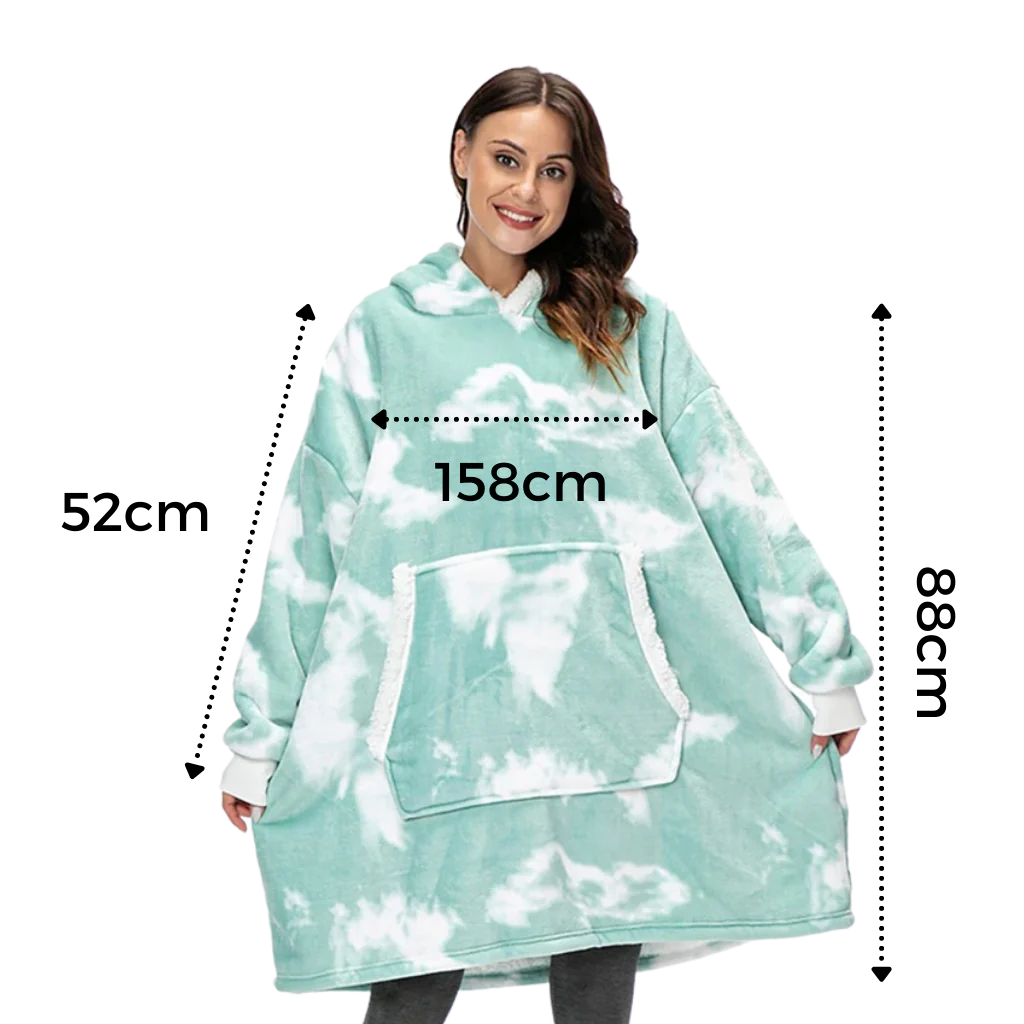 Oversized Fleece Hoodie Blanket with Pocket