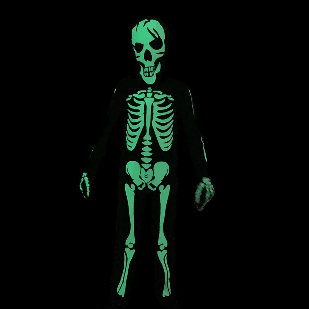 Glowing Skeleton Halloween Kids Zombie Costume