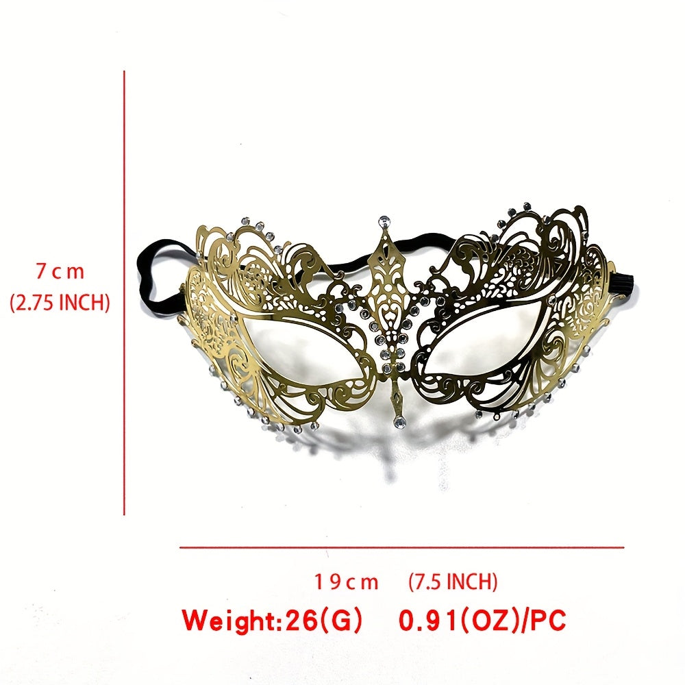 Golden Iron Couples Halloween Masquerade Mask