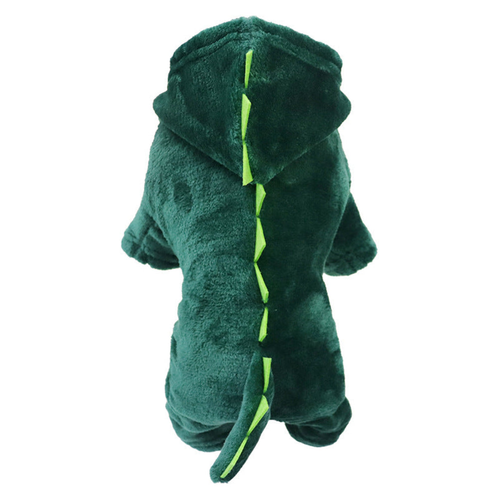 Warm Fleece Dog Dinosaur Costume Hoodie