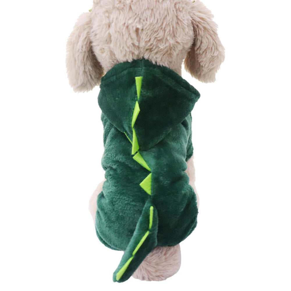 Warm Fleece Dog Dinosaur Costume Hoodie