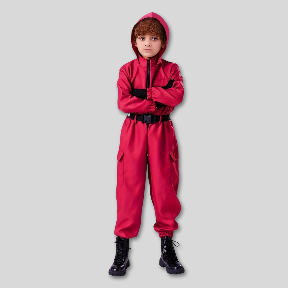 Halloween Kids Red Guard Costume Jumpsuit