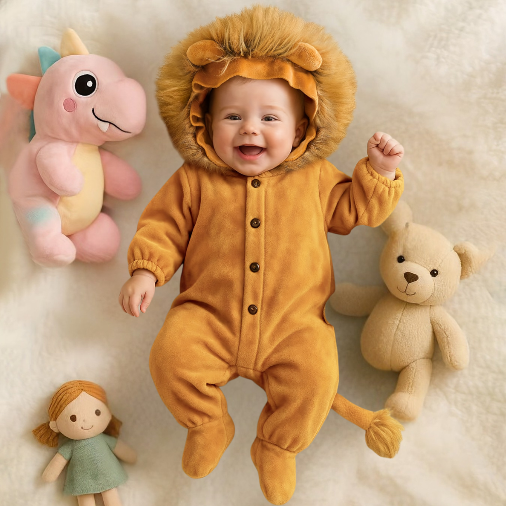 Halloween Baby Lion Costume Plush Romper