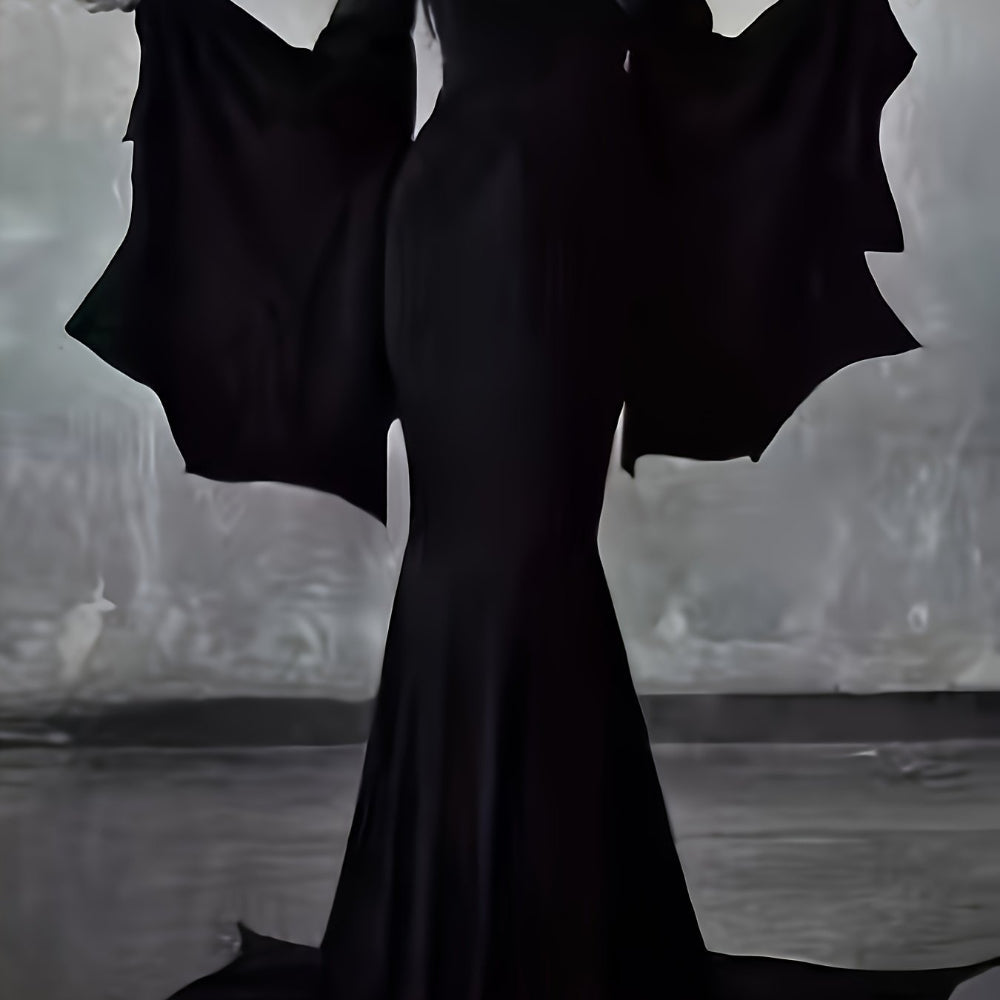 Halloween Costume Gothic Black Long Sleeve Dress