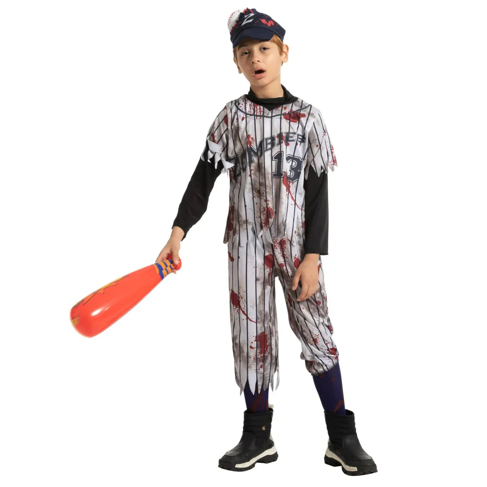 Halloween Costume Kids Zombie Baseball Outfit