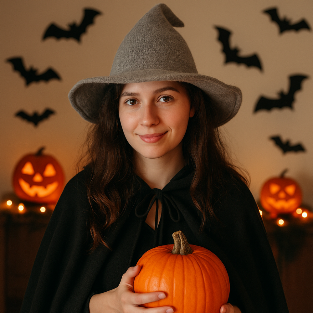 Halloween Costumes Wool Witch Hat Soft Pointed Brim Style