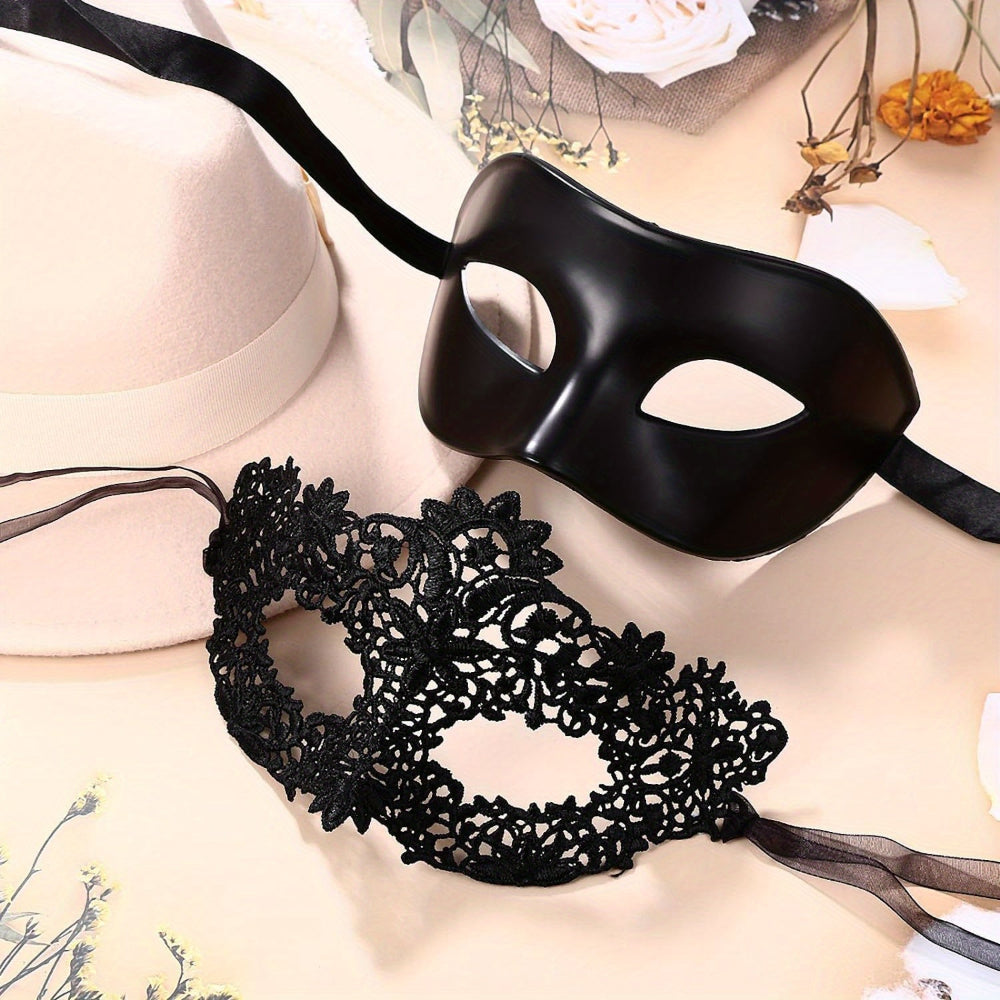 Halloween Couples Lace Masquerade Masks