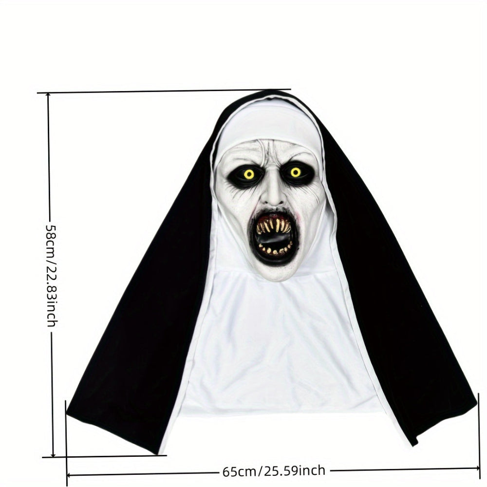 Halloween Female Nun Latex Mask