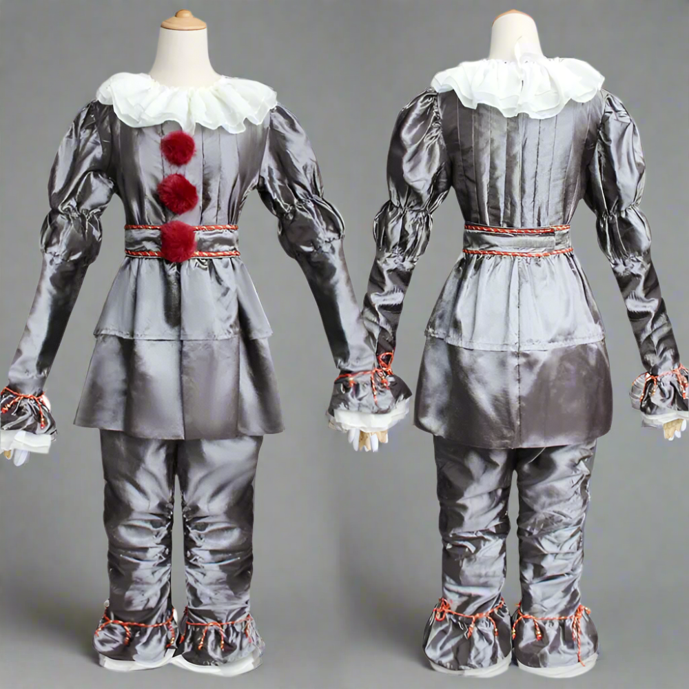 Halloween Kids Clown Costume Satin Chiffon Set