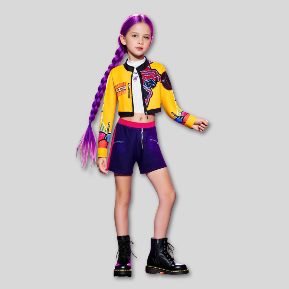 Halloween Kids Kpop Hunter Singer Outfit Set