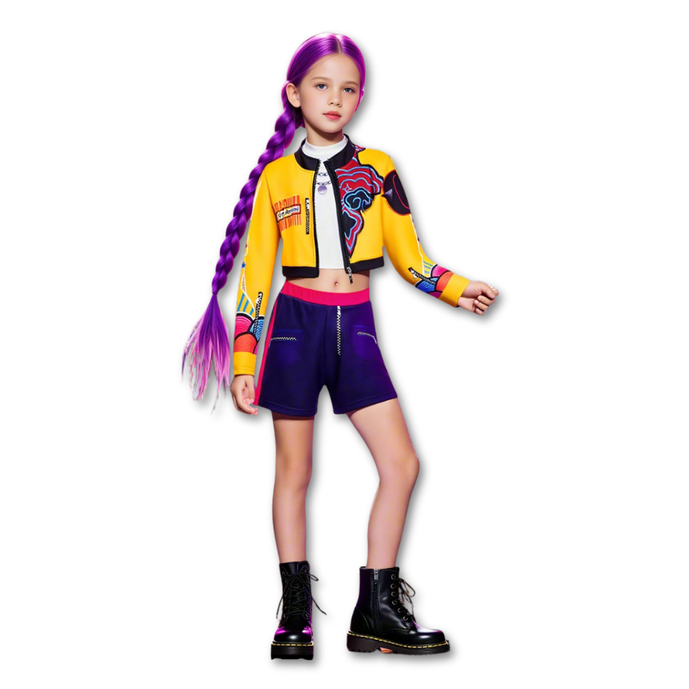 Halloween Kids Kpop Hunter Singer Outfit Set