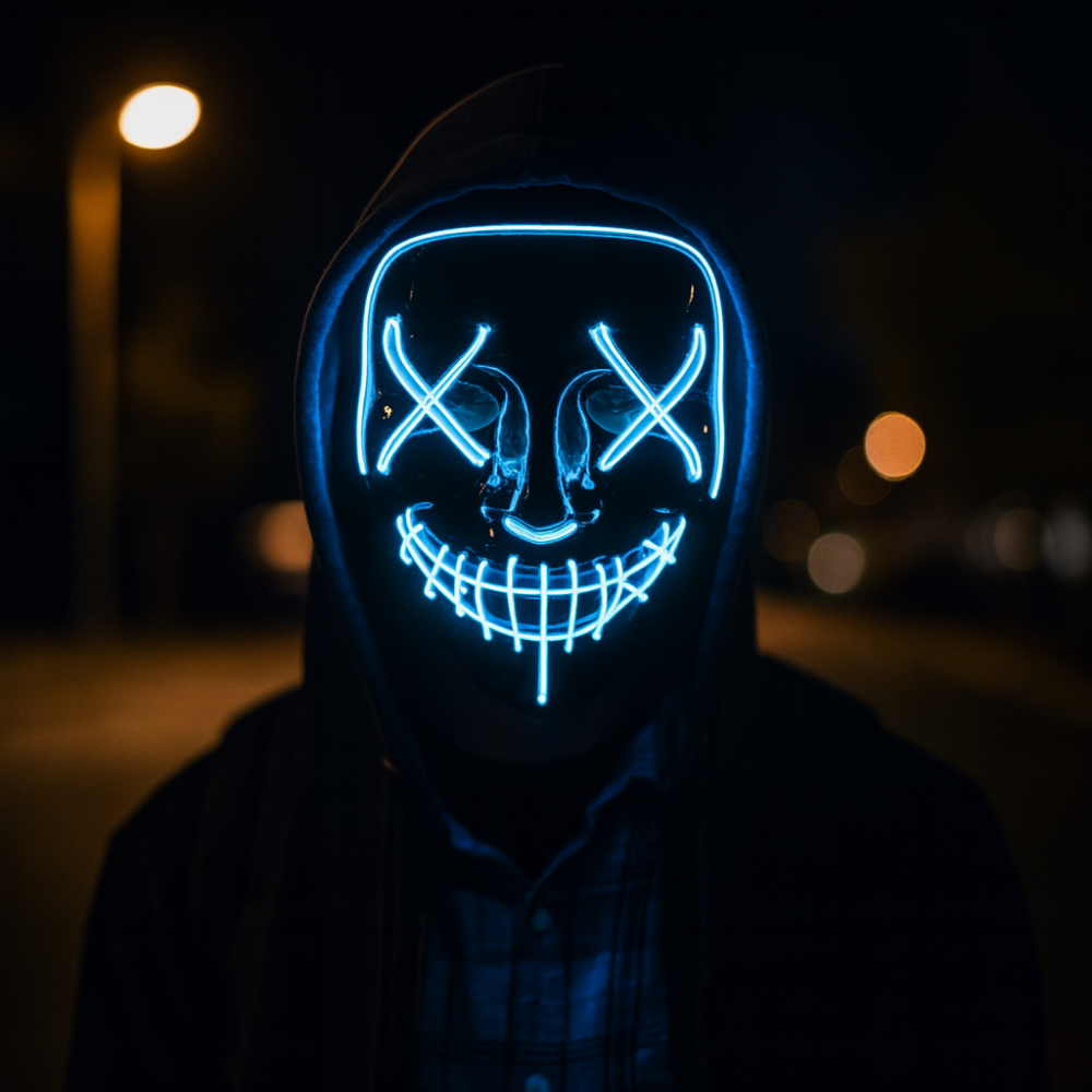 Halloween Mask LED Light Up Glowing Party Costume Accessory