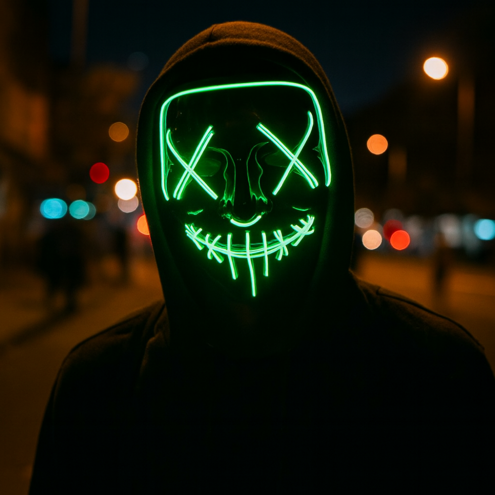 Halloween Mask LED Light Up Glowing Party Costume Accessory