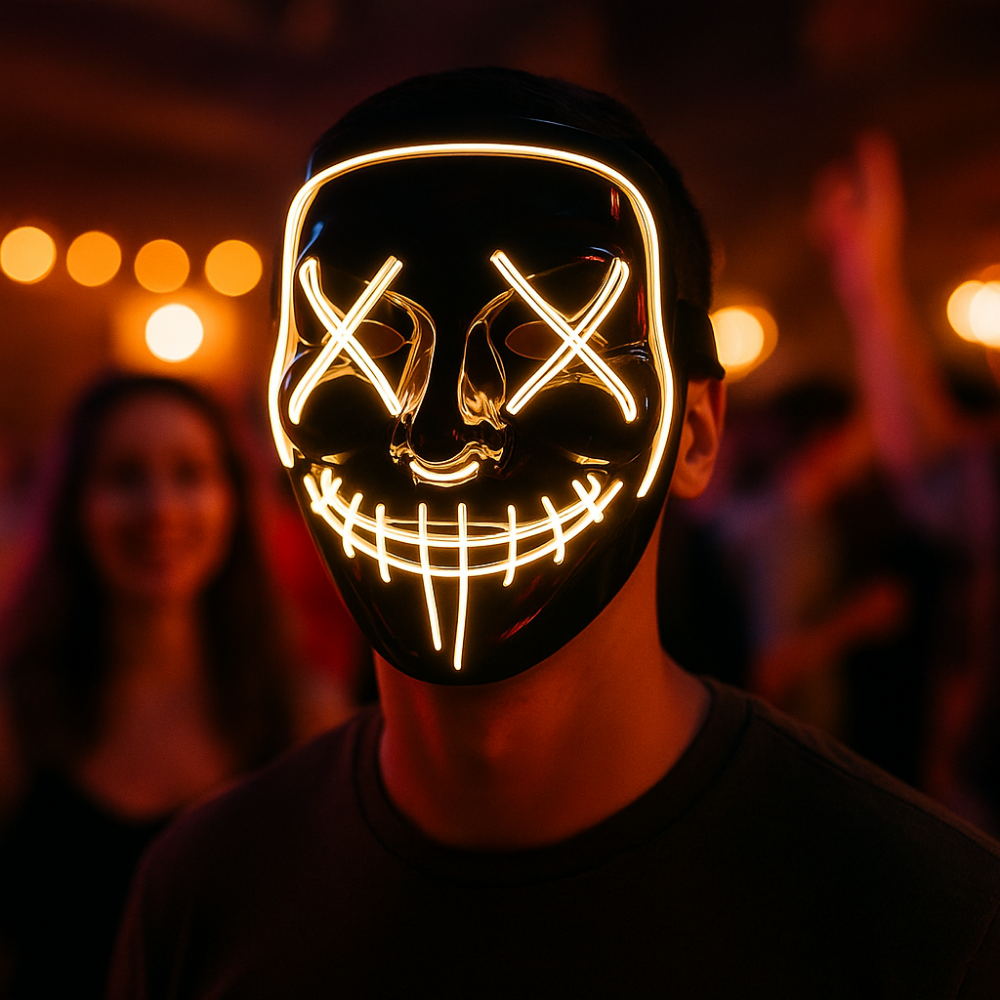 Halloween Mask LED Light Up Glowing Party Costume Accessory