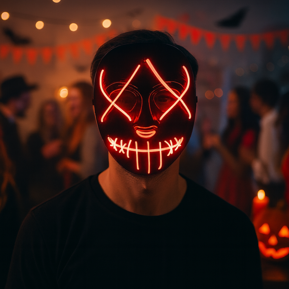 Halloween Mask LED Light Up Glowing Party Costume Accessory