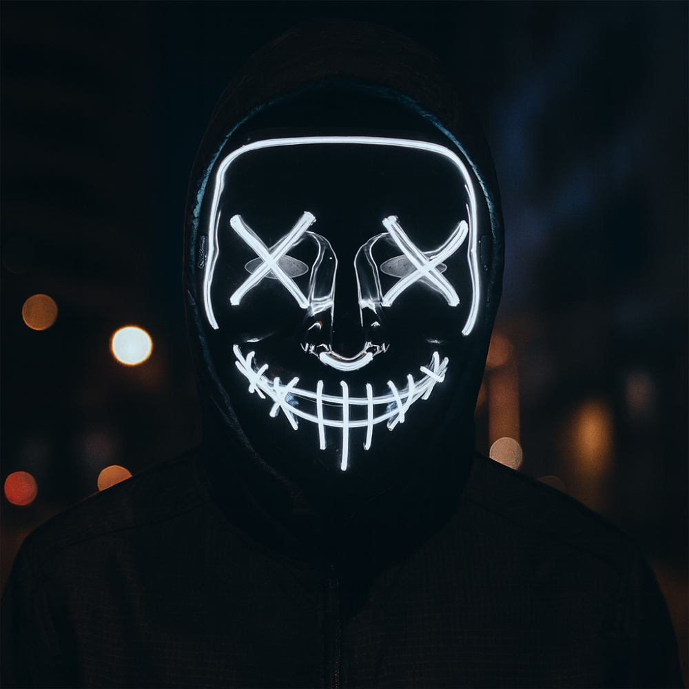 Halloween Mask LED Light Up Glowing Party Costume Accessory