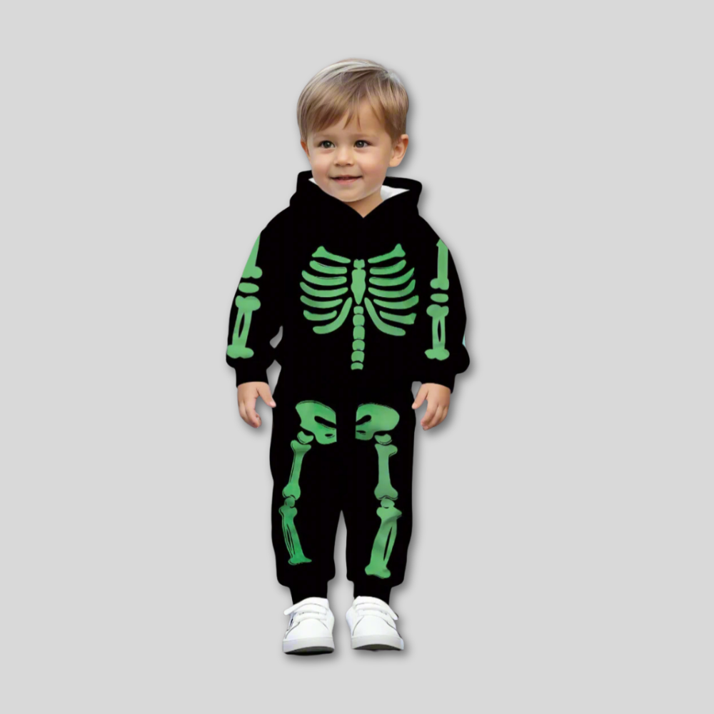 Halloween Toddler Skeleton Costume Hoodie Set