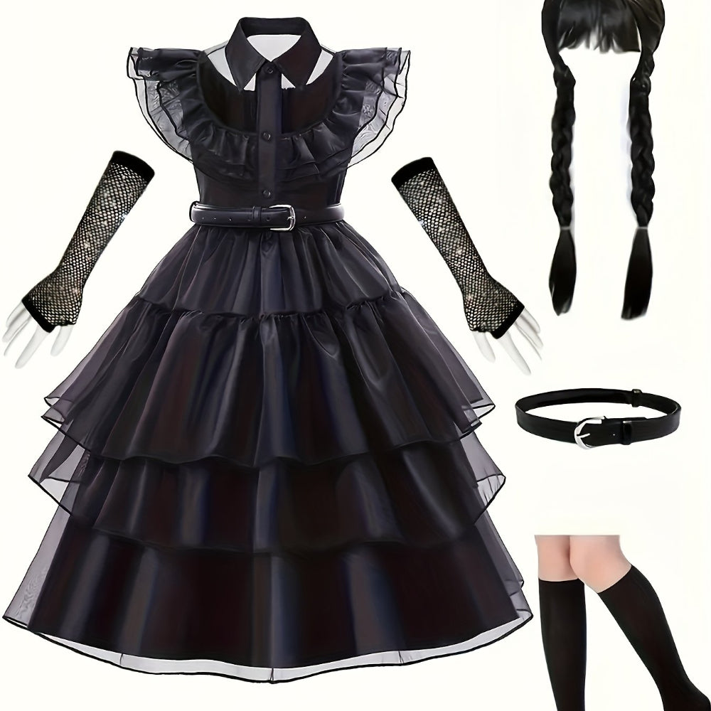 Halloween Witch Costume Kids Gothic Dress