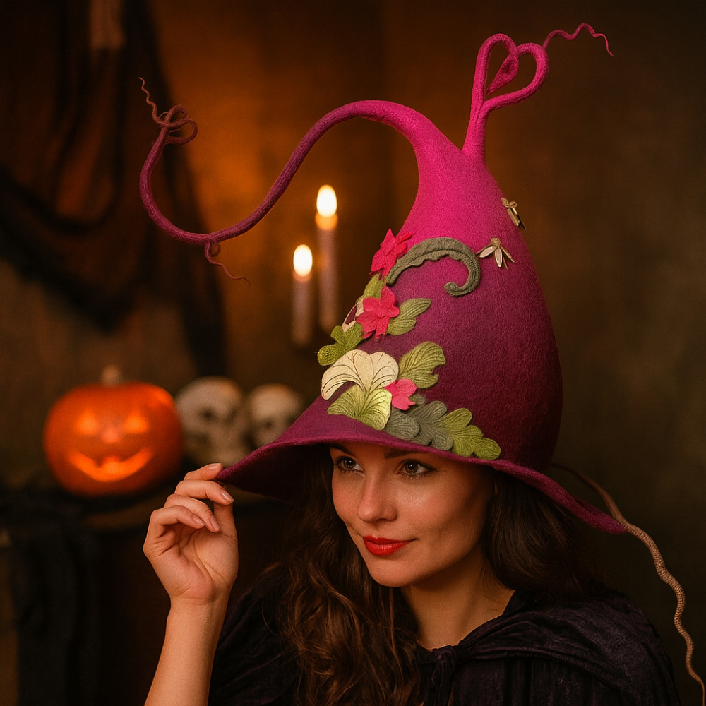 Halloween Witch Hat Handmade Merino Wool Felt