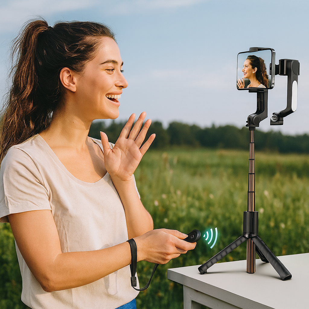 Phone Tripod Stick Wireless ABS Gimbal Stand