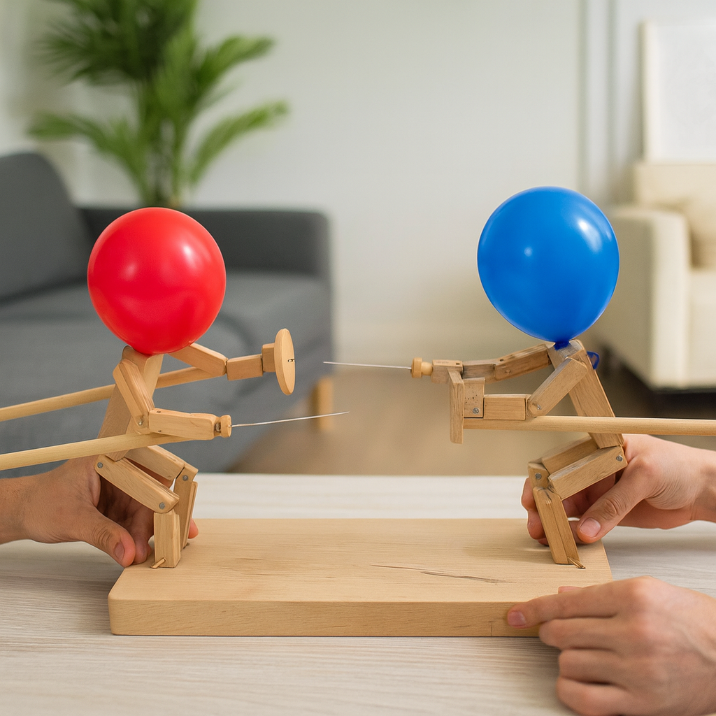 Balloon Game Wooden Interactive Fencing Toy Set