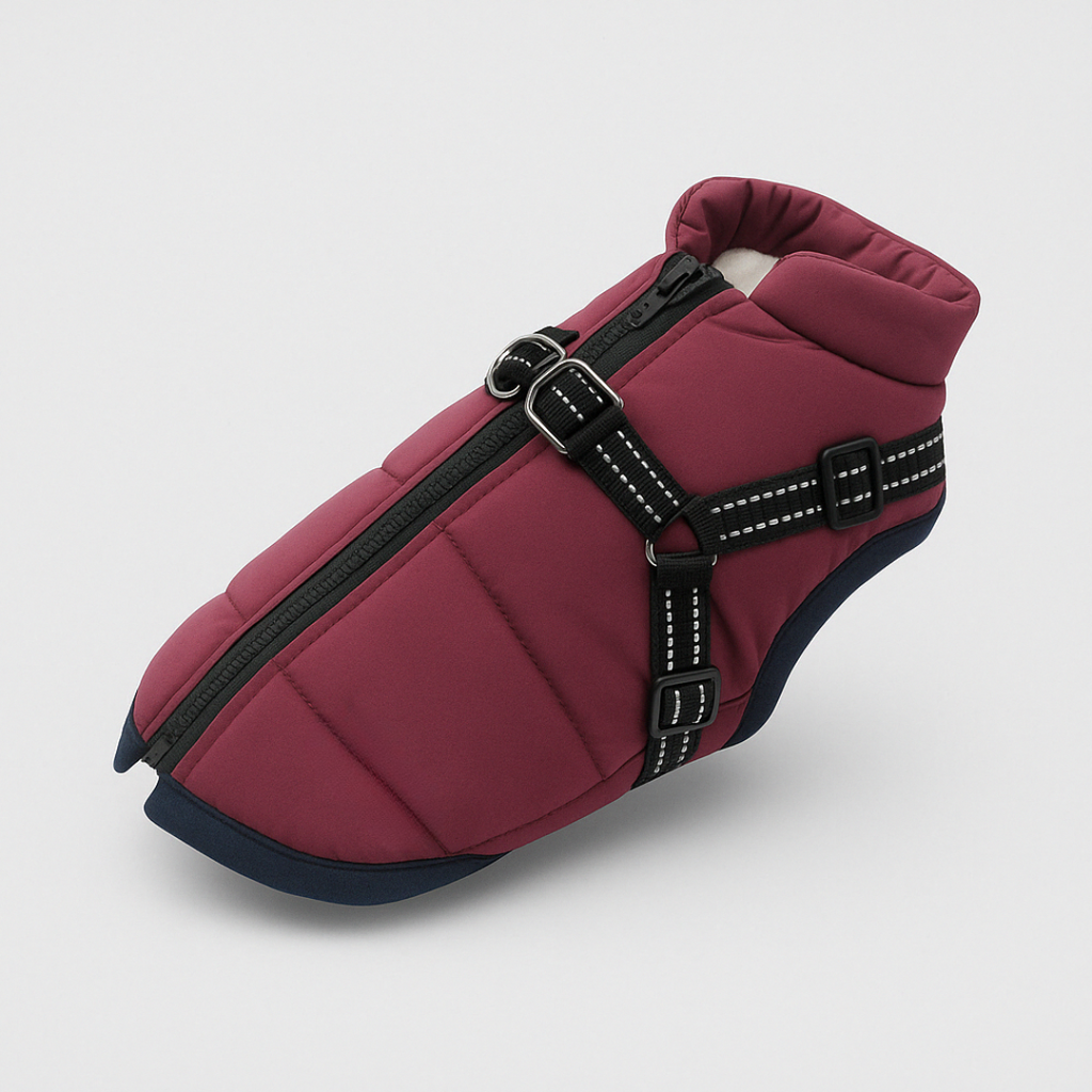 Dog Coat Waterproof Fleece Jacket with Harness