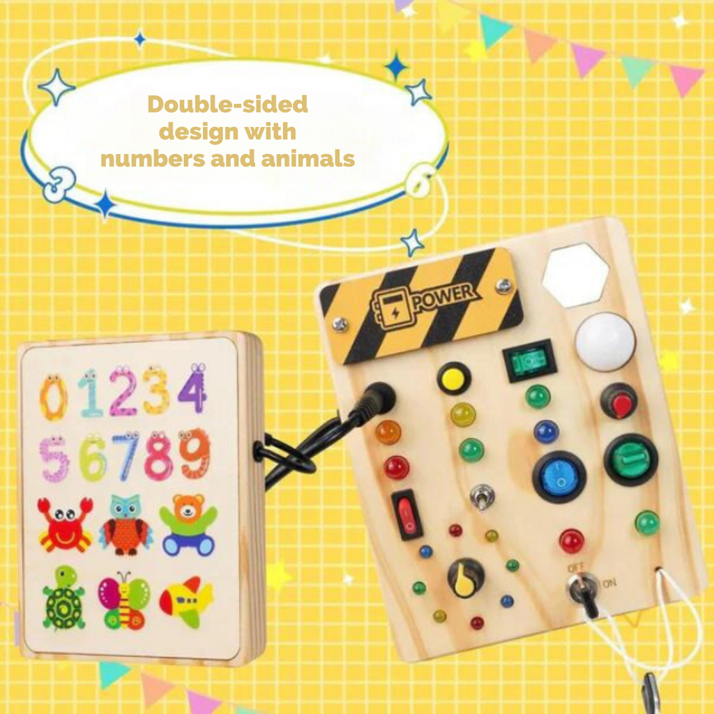 Wooden Learning Toy with Lights and Switches