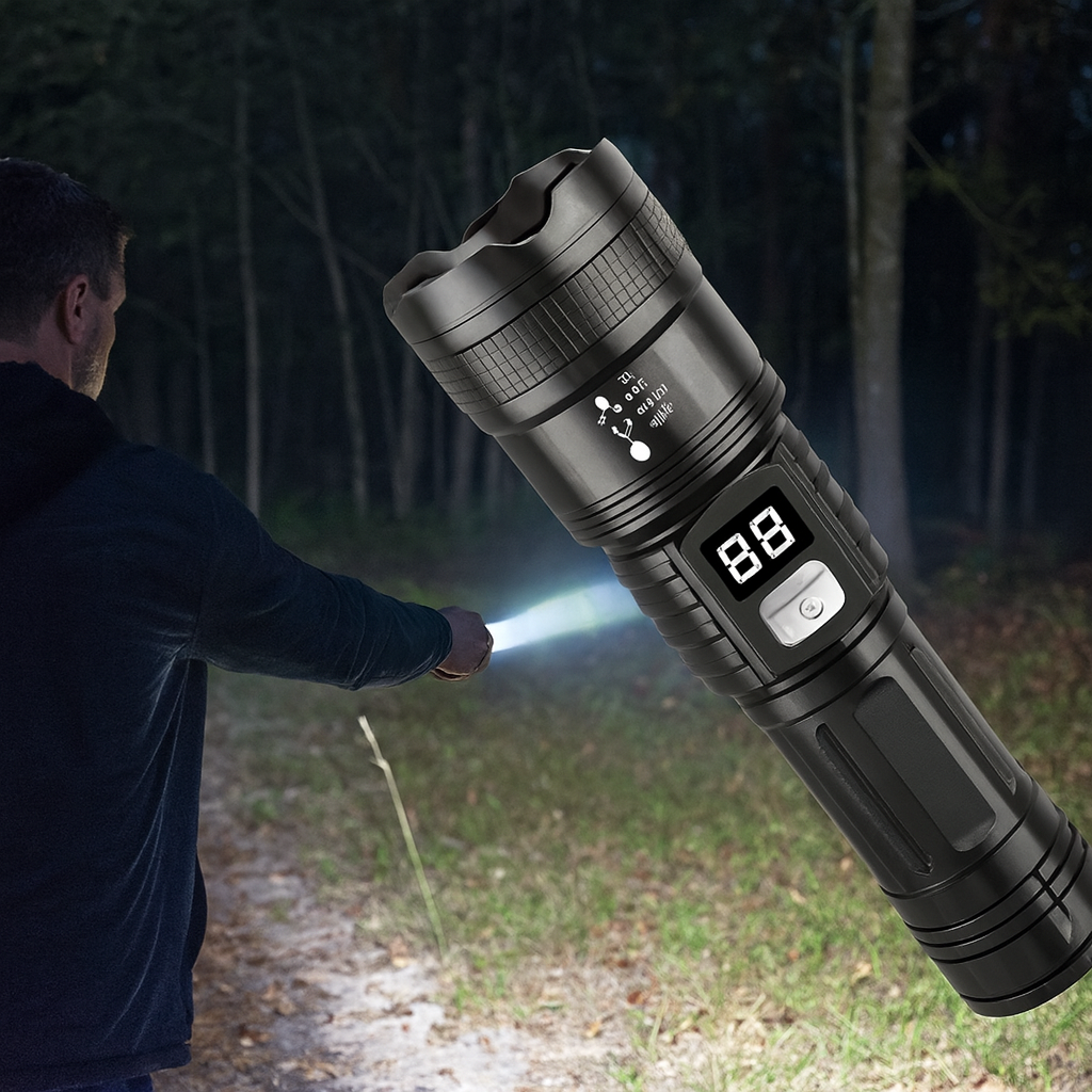 Hunting Gear Torch Rechargeable LED Zoom Flashlight