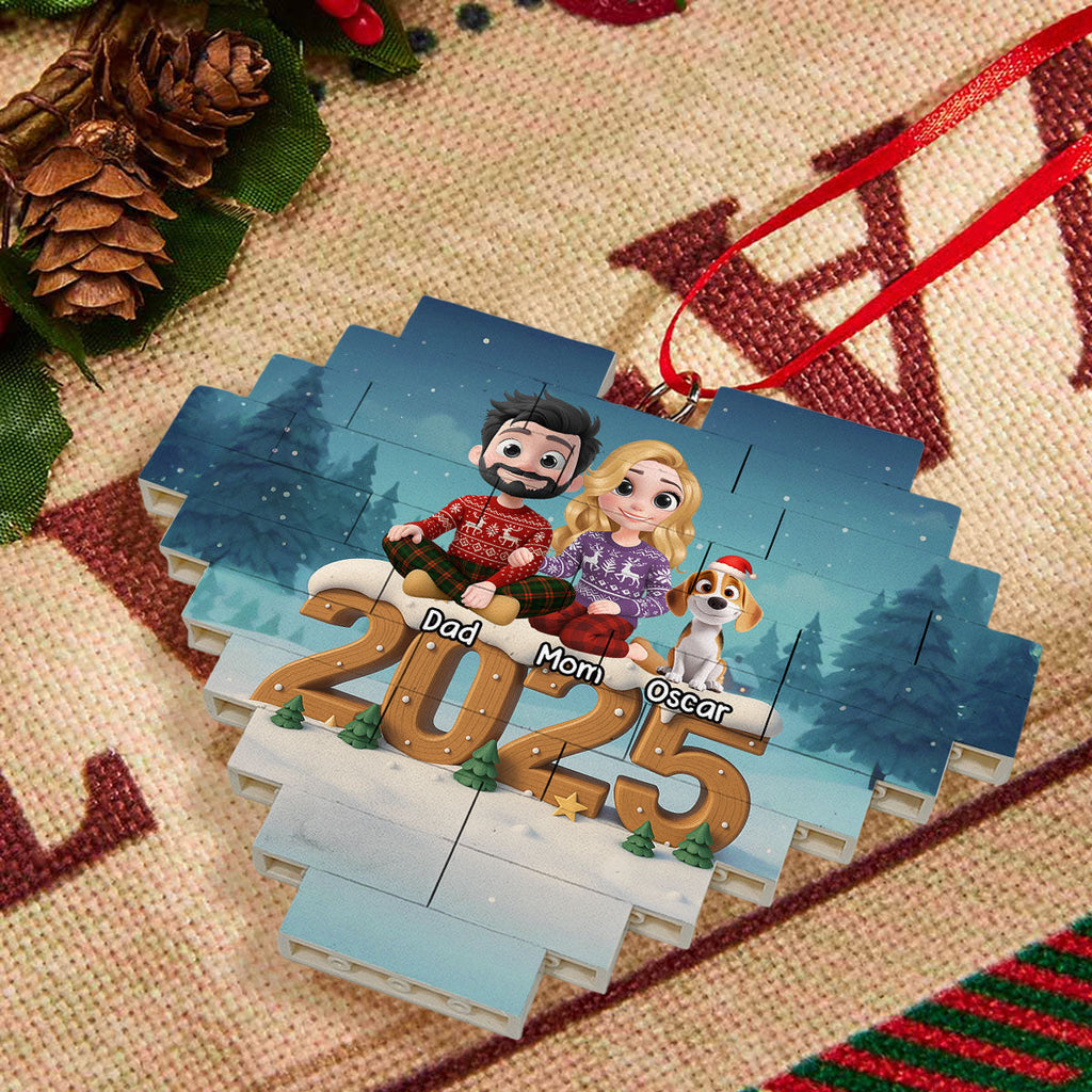 As A Family Now Onwards - Personalized Custom 3D Effect Heart Puzzle Ornament