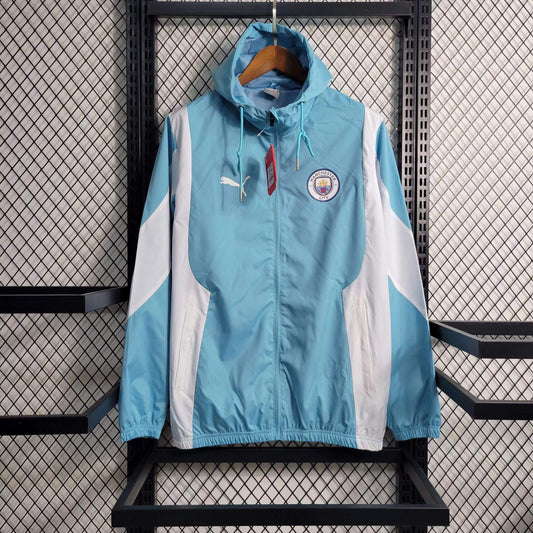 Manchester City Windbreaker Jacket Sky Blue Lightweight Performance Wear