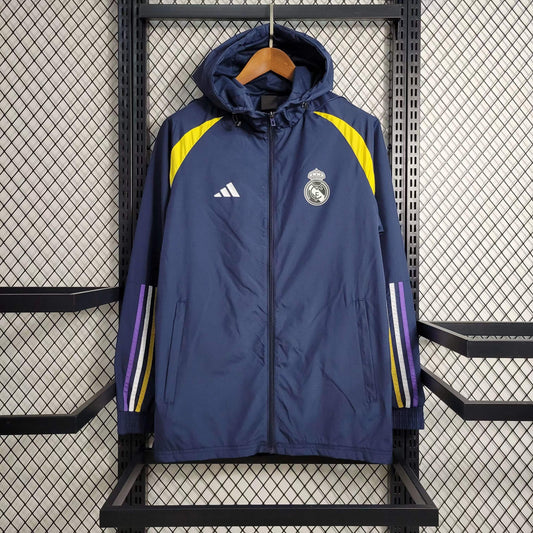Real Madrid Navy Blue Windbreaker Jacket