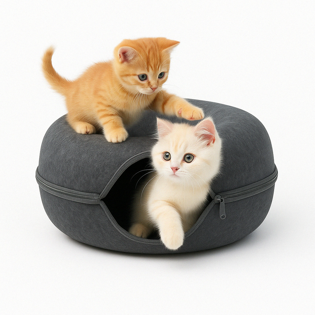 Cat Bed Felt Tunnel Cave for Multi Cats