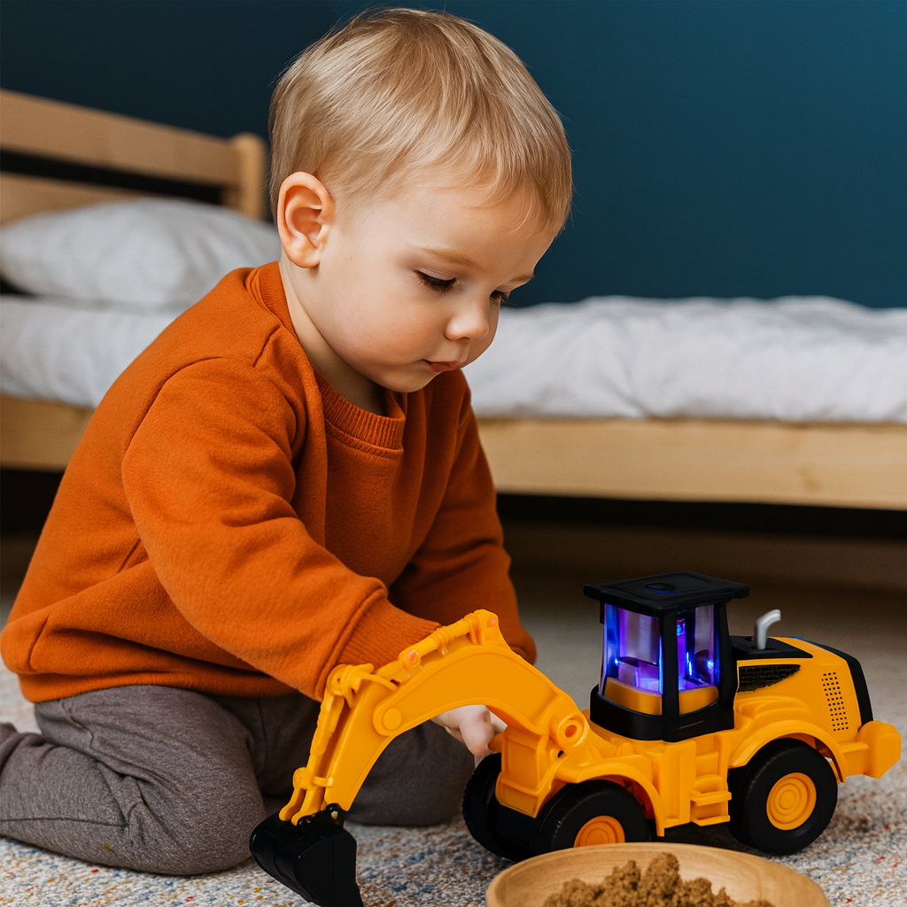 Kids Toy Digger Excavator Lights Sounds Truck