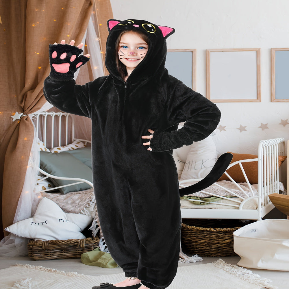 Halloween Kids Cat Costume Onesie Cosplay Outfit