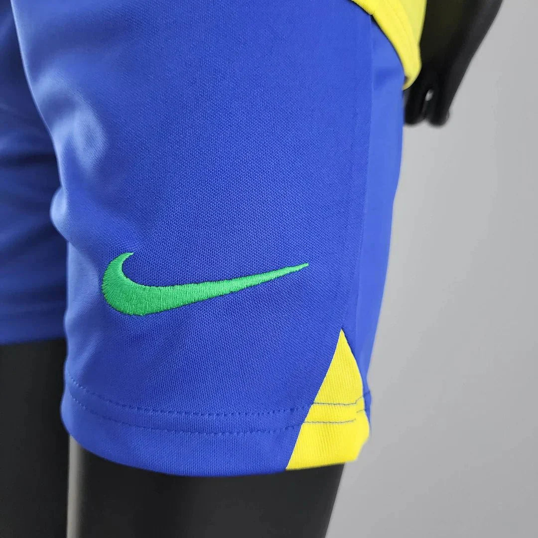Kids Brazil soccer kit in yellow and blue for World Cup 2022