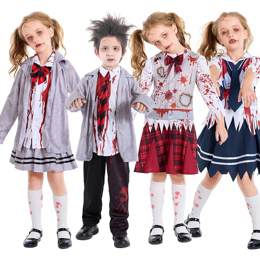 Kids Zombie School Halloween Costume
