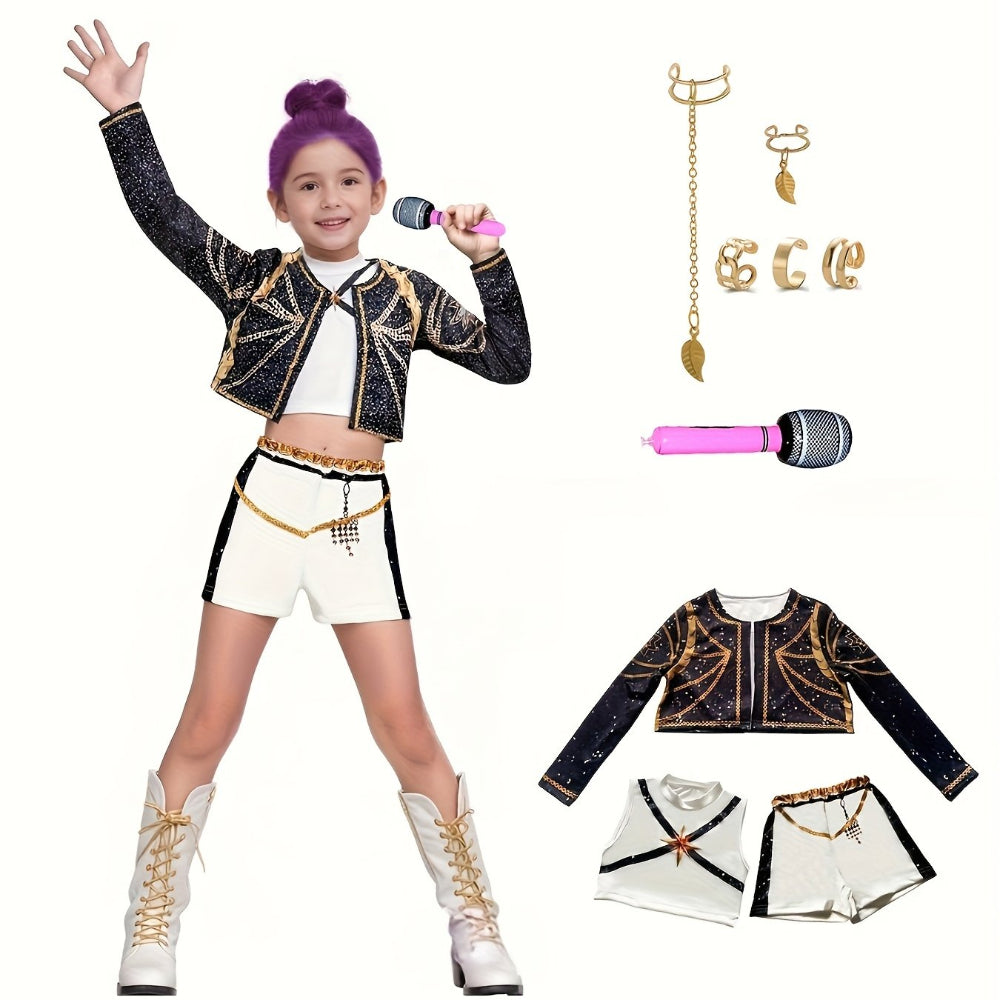 Kpop Hunter Kids Halloween Costume Singer Outfit
