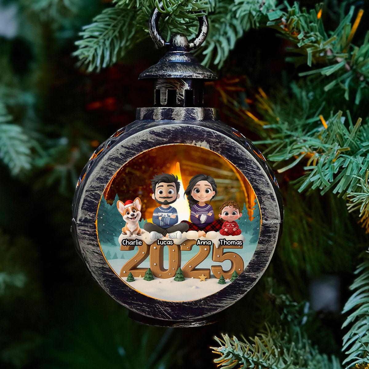 As A Family Onwards Extended Ver - Personalized Custom 3D Effect Christmas Lantern