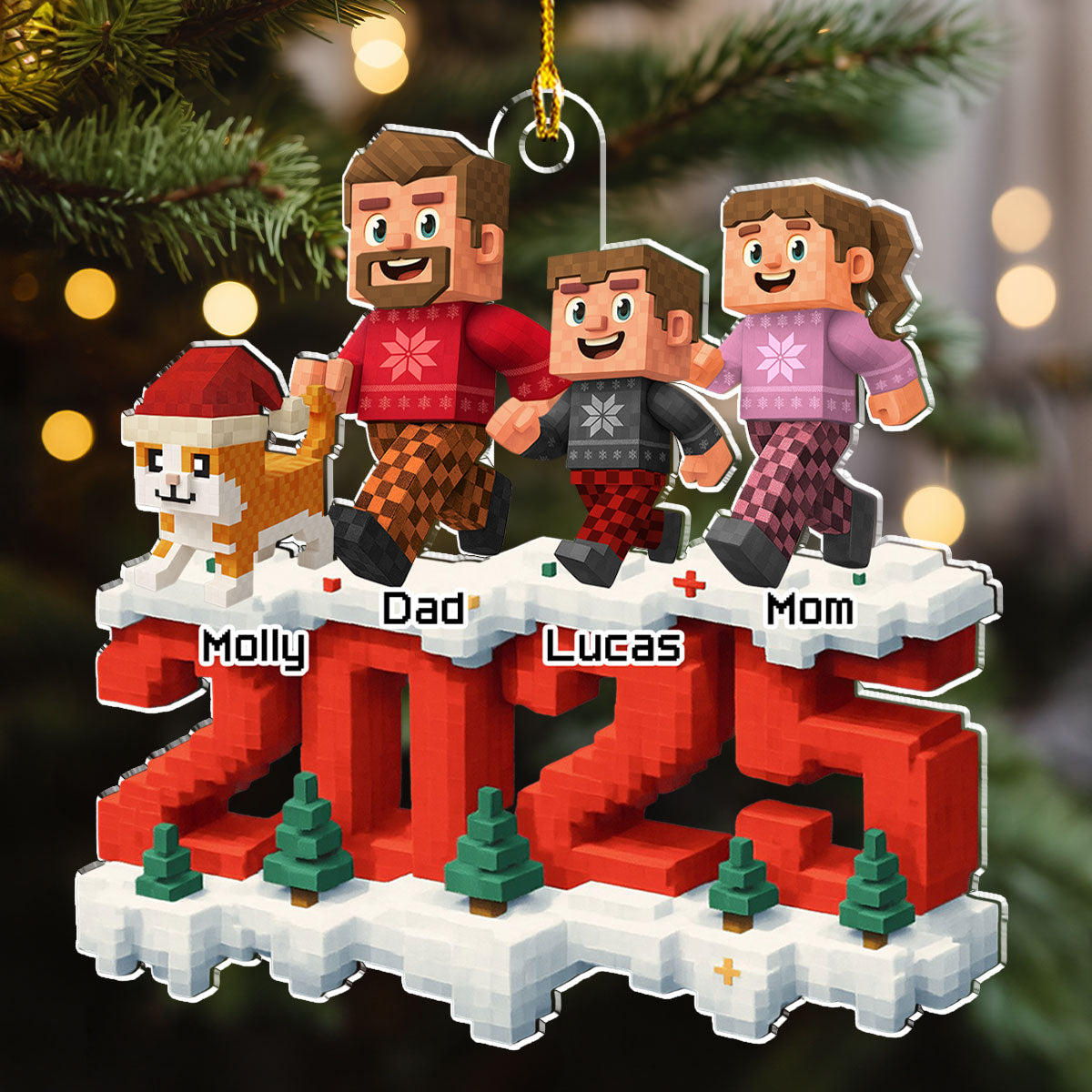 All Of Us And Cats - Personalized Custom 3D Effect Acrylic Ornament